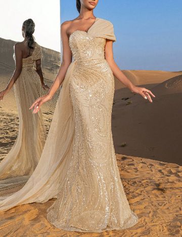 Rochie lunga SHEIN, crem