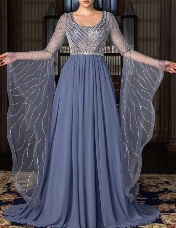 Rochie lunga Faeriesty, albastru