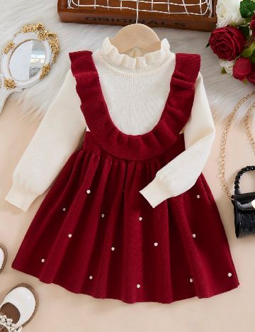 Rochie Shein Kids, rosu/alb