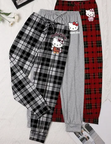 Set pantaloni de pijama 3 perechi SHEIN, mix culori
