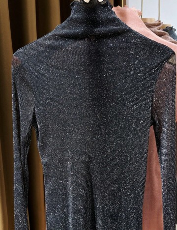 Bluza SHEIN, negru/argintiu