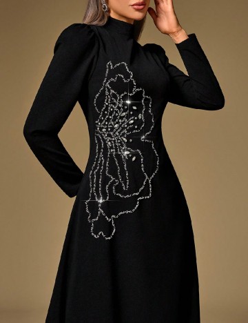 Rochie lunga Toleen, negru