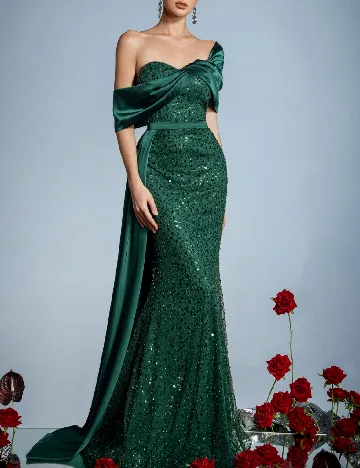 Rochie lunga Faeriesty, verde