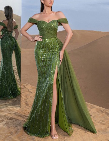Rochie lunga Faeriesty, verde