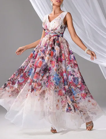 Rochie lunga Miss Tian Co, floral print
