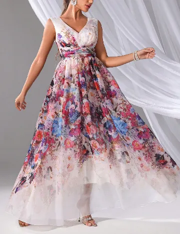 Rochie lunga Miss Tian Co, floral print