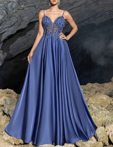 Rochie lunga Faeriesty, albastru