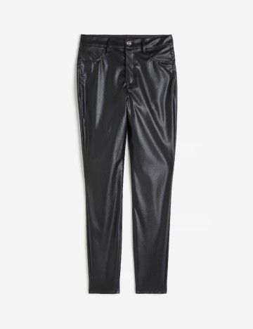 Pantaloni imitatie de piele H&M, negru