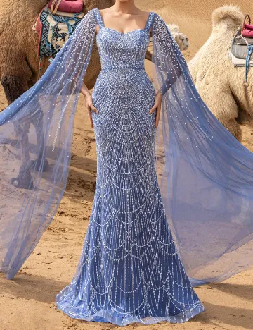 Rochie lunga Faeriesty, albastru