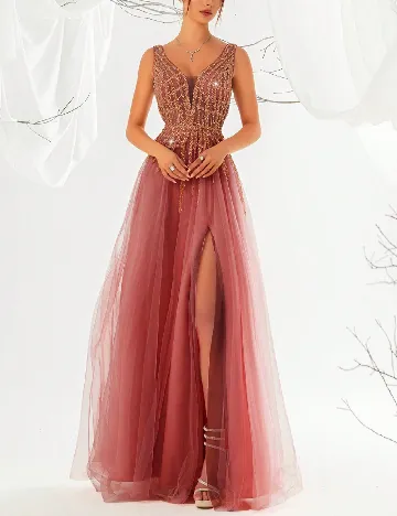 Rochie lunga VIPGIRL, roz