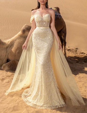 Rochie lunga Faeriesty, crem