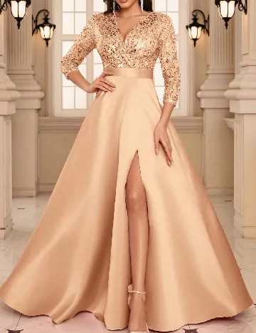 Rochie lunga Everlyl, crem