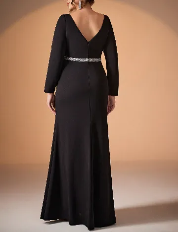 Rochie lunga Mgiacy Plus Size, negru