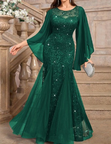 Rochie lunga Miusol, verde