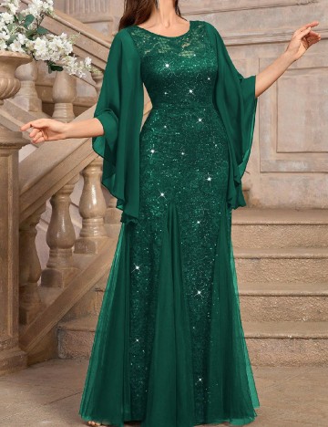 Rochie lunga Miusol, verde