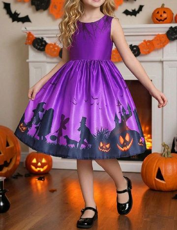 Rochie Shein Kids, mov/negru