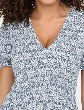 Rochie medie Only, alb/albastru