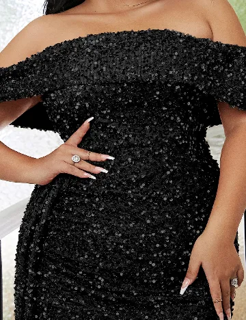 Rochie lunga Miss Ord Plus Size, negru