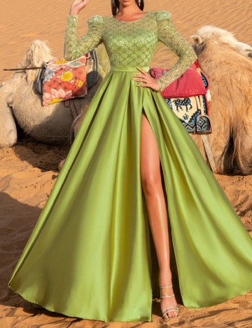 Rochie lunga Faeriesty, verde