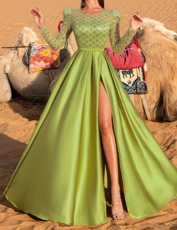 Rochie lunga Faeriesty, verde