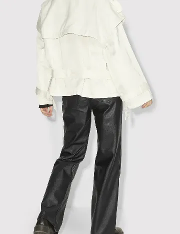Pantaloni imitatie de piele Jack&Jones, negru