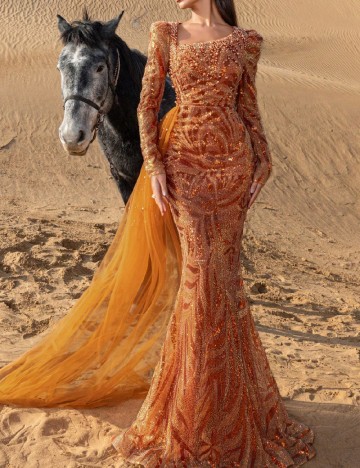 Rochie lunga Faeriesty, portocaliu