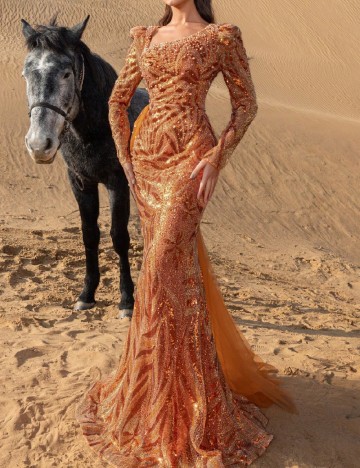 Rochie lunga Faeriesty, portocaliu