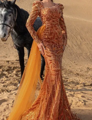 Rochie lunga Faeriesty, portocaliu