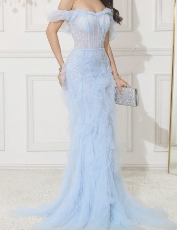Rochie lunga SHEIN, albastru deschis