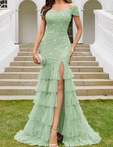 Rochie lunga Miusol, verde