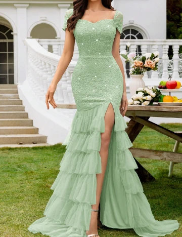 Rochie lunga Miusol, verde