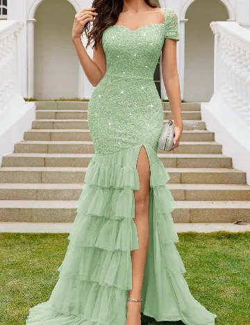 Rochie lunga Miusol, verde