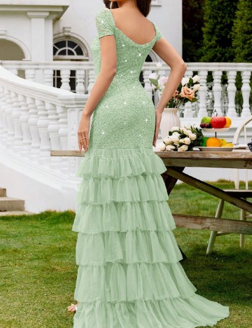 Rochie lunga Miusol, verde