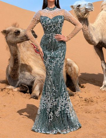 Rochie lunga Faeriesty, verde