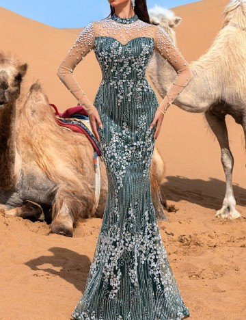 Rochie lunga Faeriesty, verde