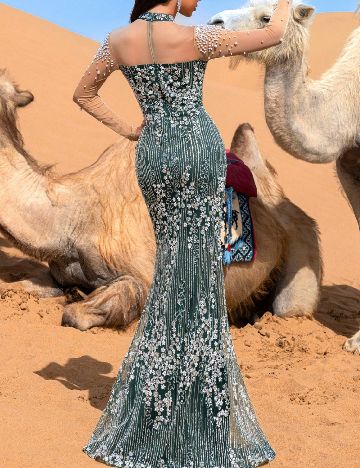 Rochie lunga Faeriesty, verde