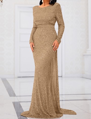 Rochie lunga Miss ord, crem