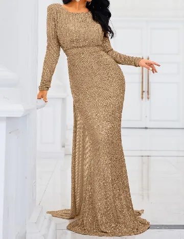 Rochie lunga Miss ord, crem