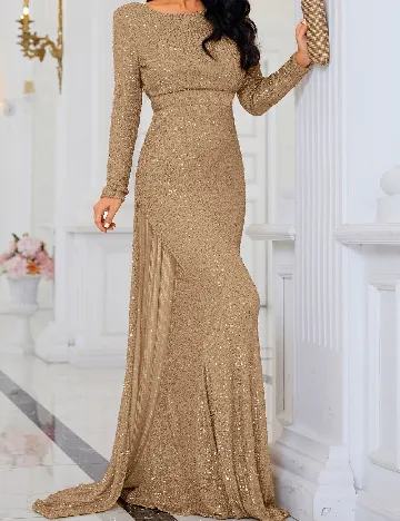 Rochie lunga Miss ord, crem
