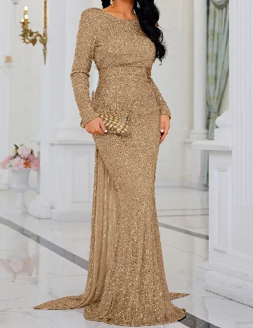 Rochie lunga Miss ord, crem