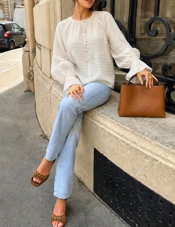 Bluza Qianzhidu, crem