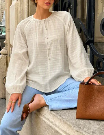 Bluza Qianzhidu, crem