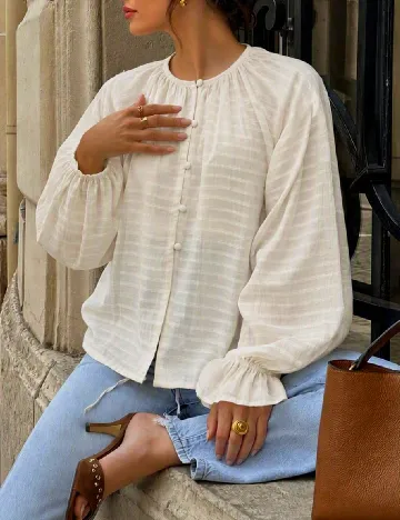 Bluza Qianzhidu, crem