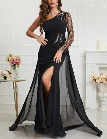Rochie lunga UNITHORSE, negru