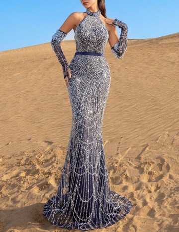 Rochie lunga Faeriesty, bleumarin