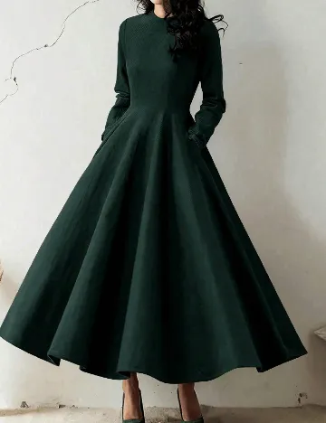 Rochie lunga SHEIN, verde inchis
