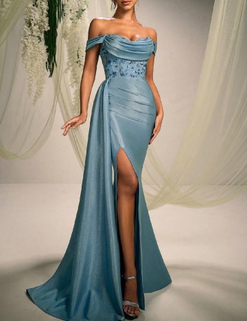Rochie lunga SHEIN, albastru deschis