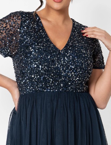 Rochie medie Maya Deluxe Curve, bleumarin