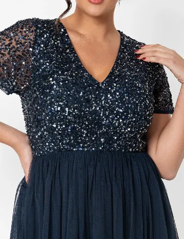 Rochie medie Maya Deluxe Curve, bleumarin