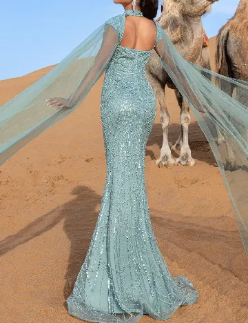 Rochie lunga Faeriesty, turcoaz